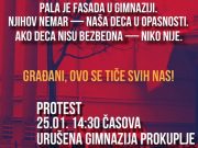 Studenti i građani Prokuplja traže odgovornost nakon pada fasade sa zgrade Gimnazije